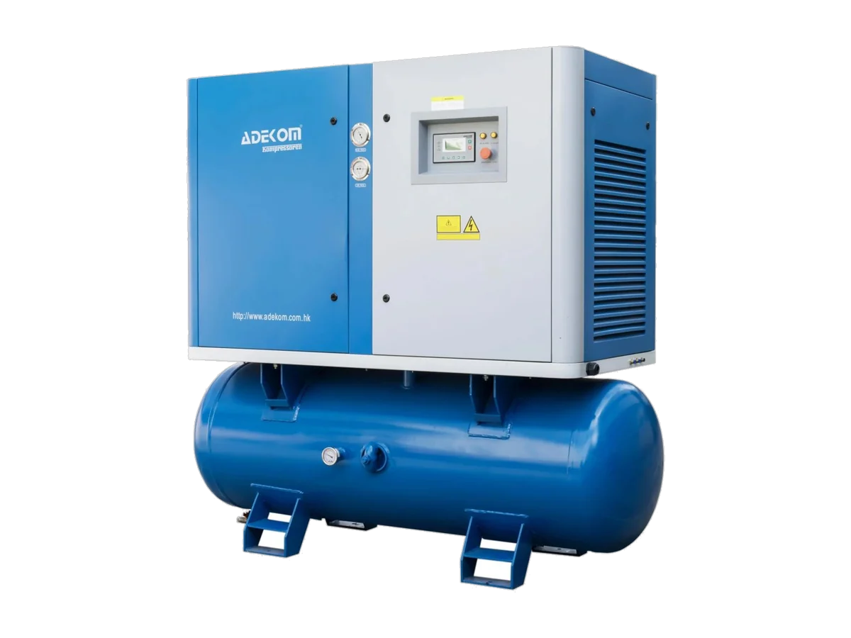 ADEKOM tank-mounted screw air compressor package